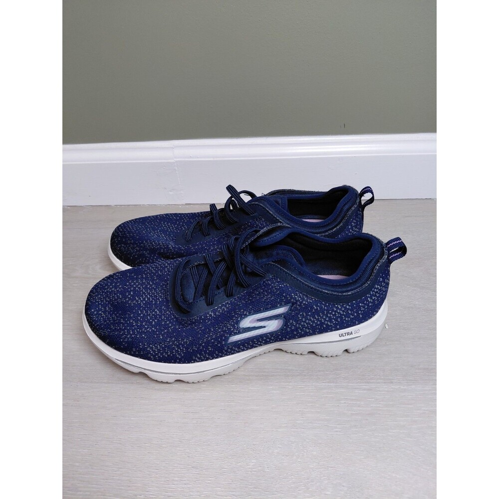 Skechers GOWalk Lace Up Sneakers Navy Women Size 9 Sneakers Shoes